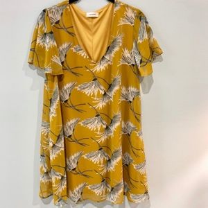 Adrienne Short Flutter Sleeve V-Neck Tunic Dress